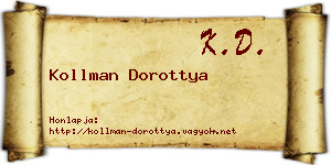 Kollman Dorottya névjegykártya